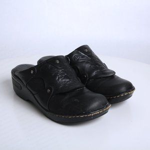 Born Leather Tooled Clogs